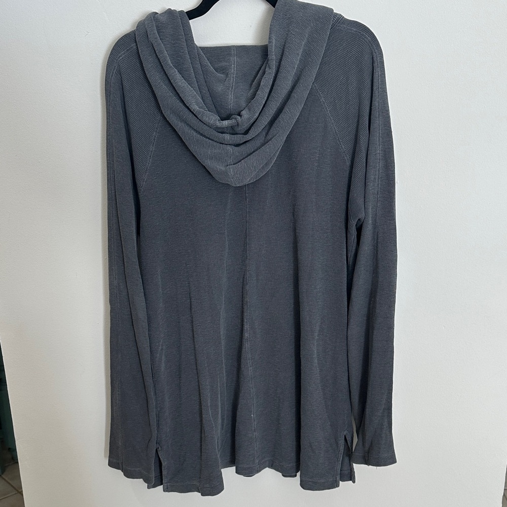 James Perse Charcoal Scoop-Neck Hooded Pullover - Picture 4 of 4
